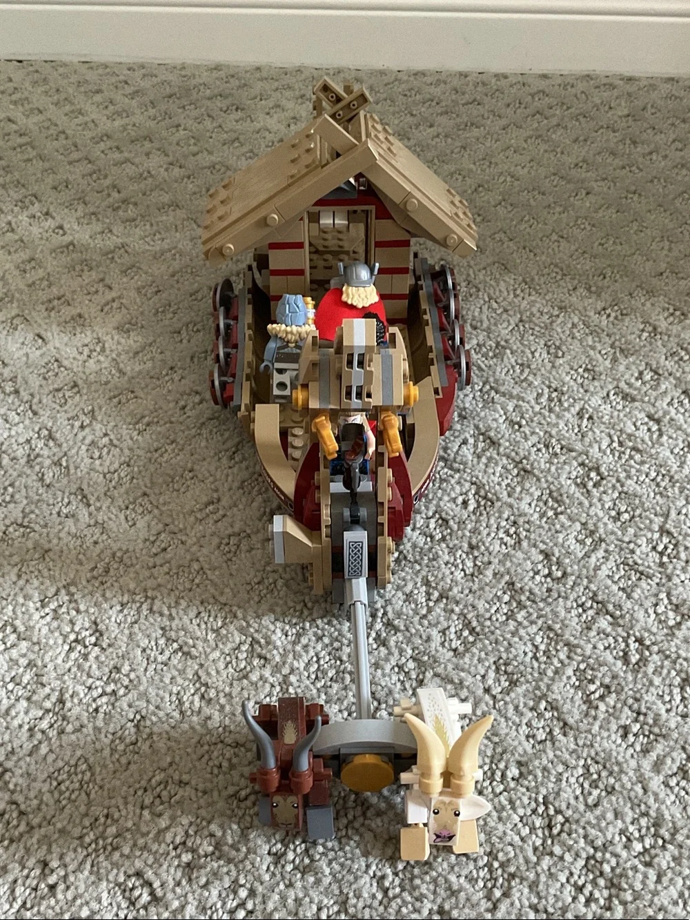 LEGO Tan and Red Viking Ship Playset with Minifigures